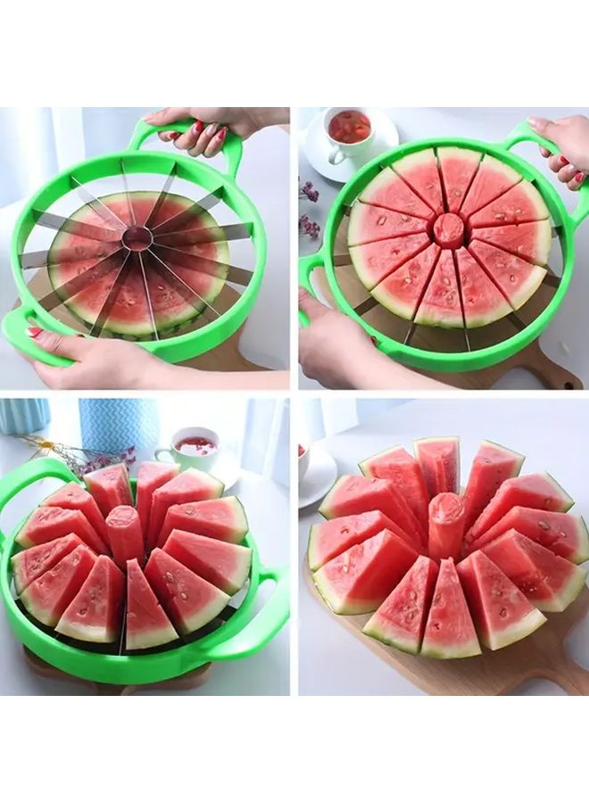 Green Stainless Steel Watermelon Slicer Non Slip Handle For Home And Commercial Kitchens - Image 4